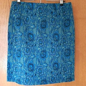 J Jill Ponte Skirt with Jacobian Flower Design size small